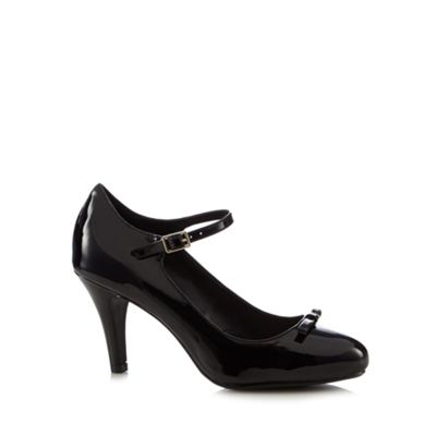 Good for the Sole Black patent bow applique wide fit high court shoes